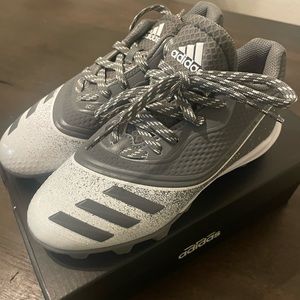 Adidas baseball or soccer cleats. Grey/white. Kids. Brand new!